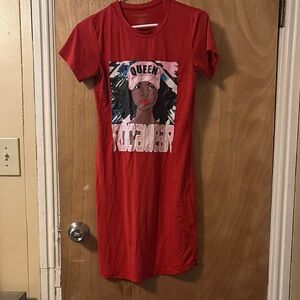 Rocawear Red Graphic T-Shirt Dress